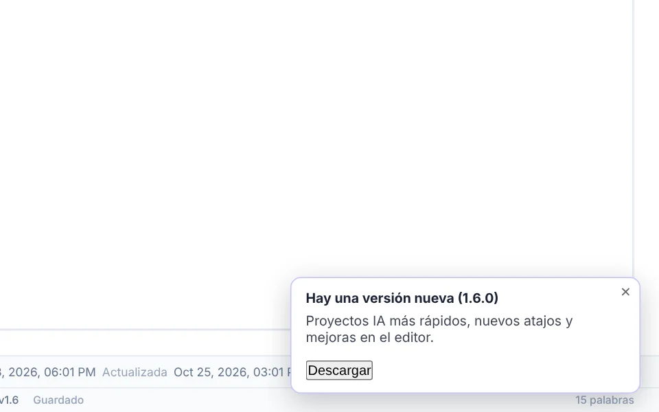 Aviso de nueva versión disponible