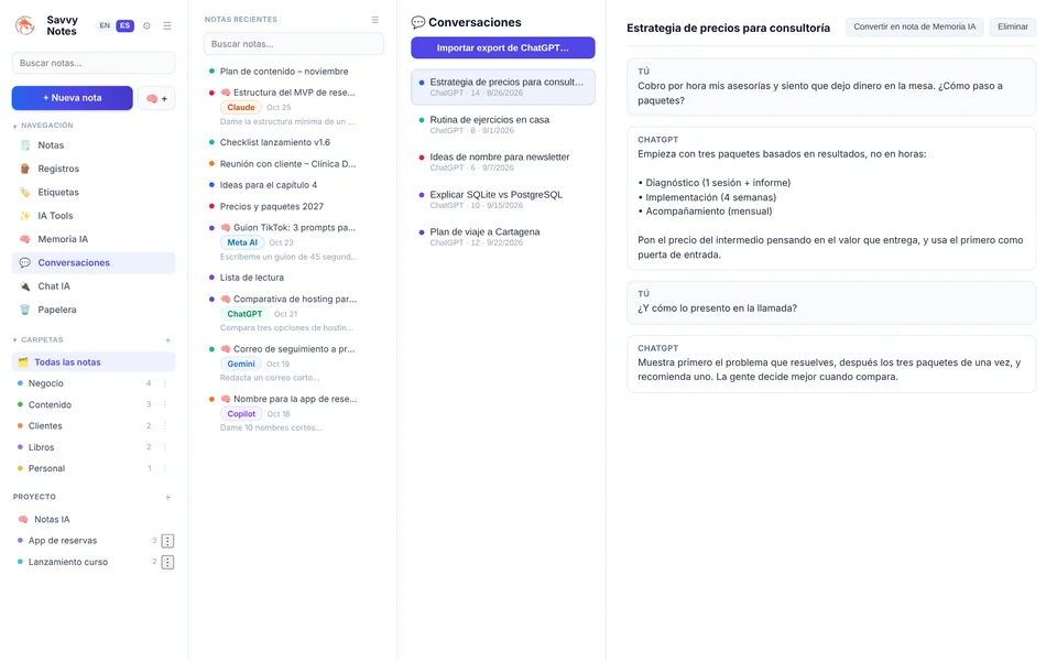 Conversaciones importadas desde el export de ChatGPT
